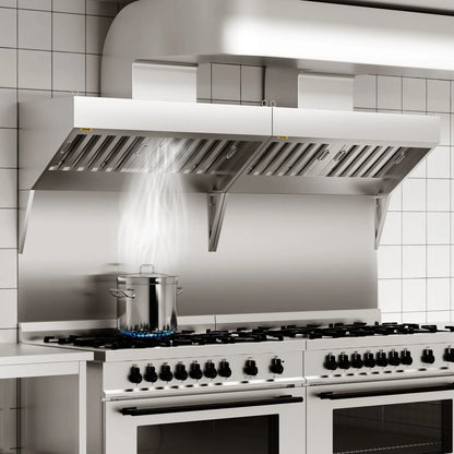 VEVOR 8FT Commercial Exhaust Hood – 201 Stainless Steel Food Truck & Kitchen Vent